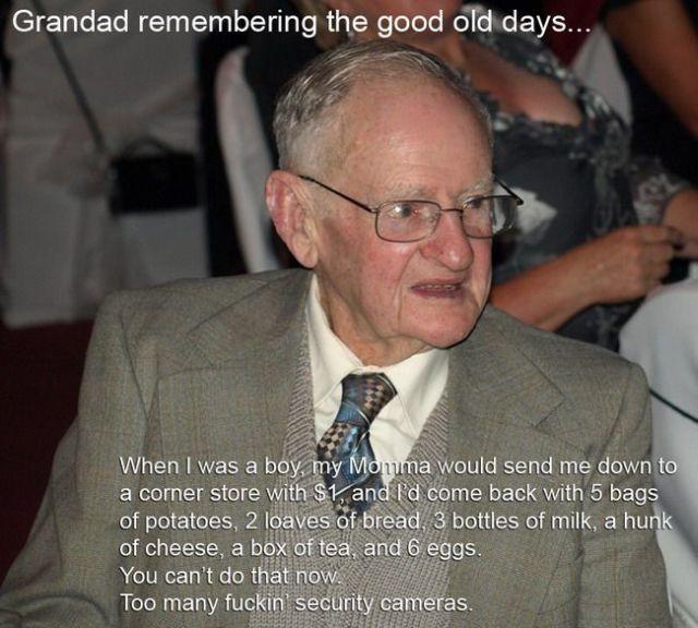 Grandad remembering the good old
