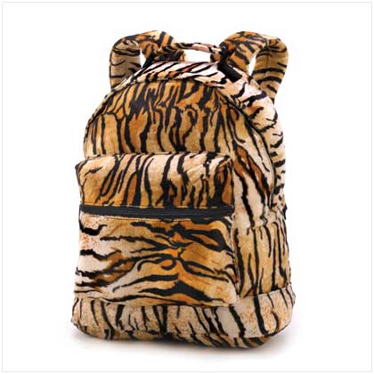 14069 Tiger Print Plush Backpack