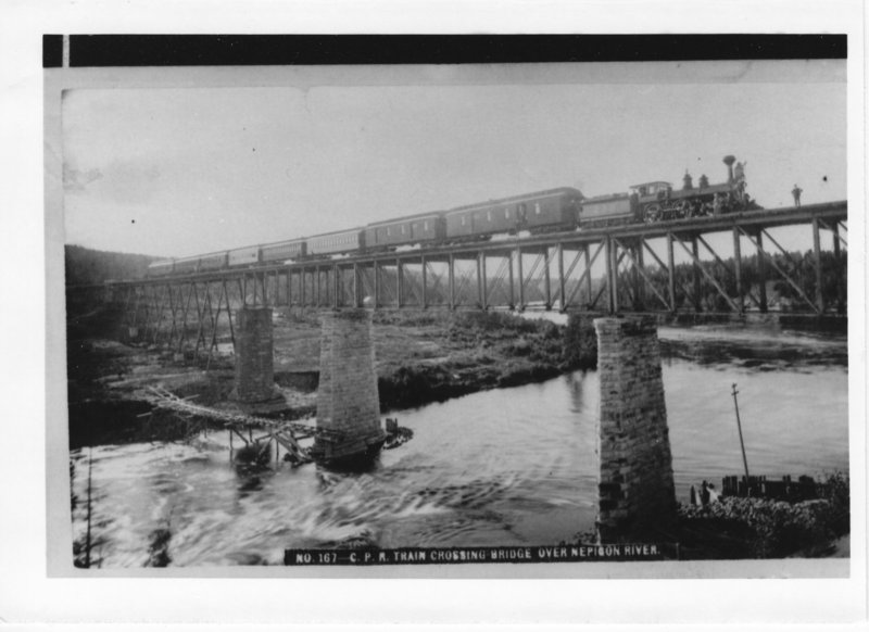 1885 C.P.R. train crossing bridg
