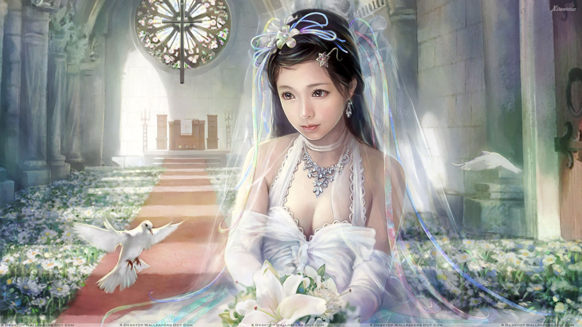 3d Little Girl In Wedding Dress