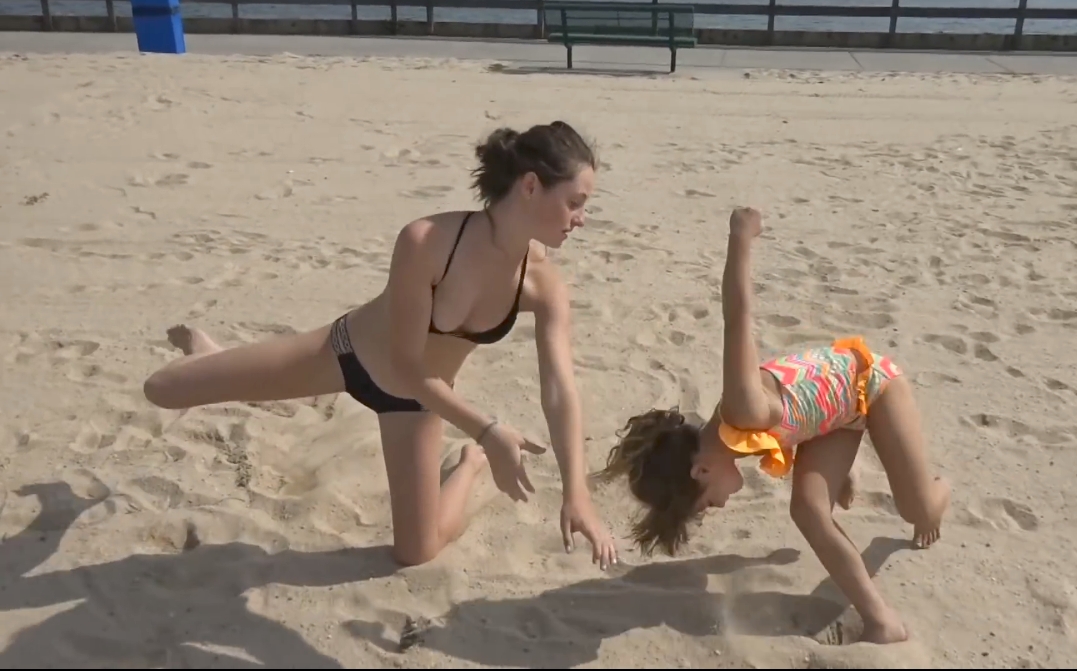 More Beach Gymnastics!!