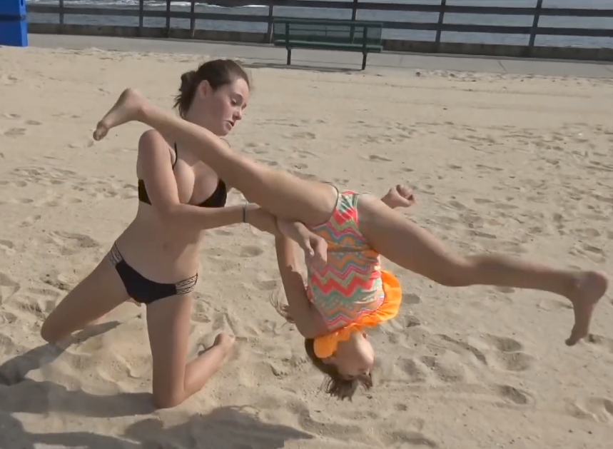 More Beach Gymnastics!!