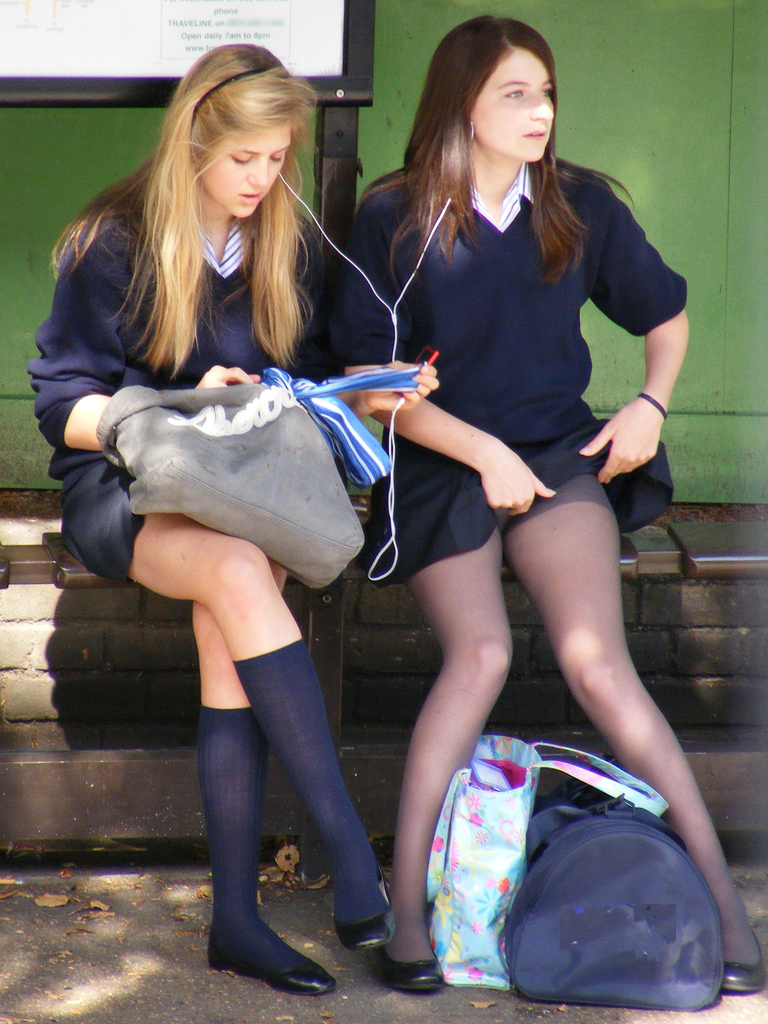 Schoolies in pantyhose